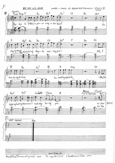 Bye Bye Li'l Babe (with piano part)