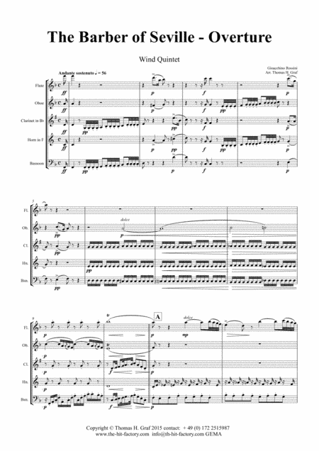 The Barber of Seville ( F ) - Overture - Wind Quintet (arr. Thomas H. Graf)