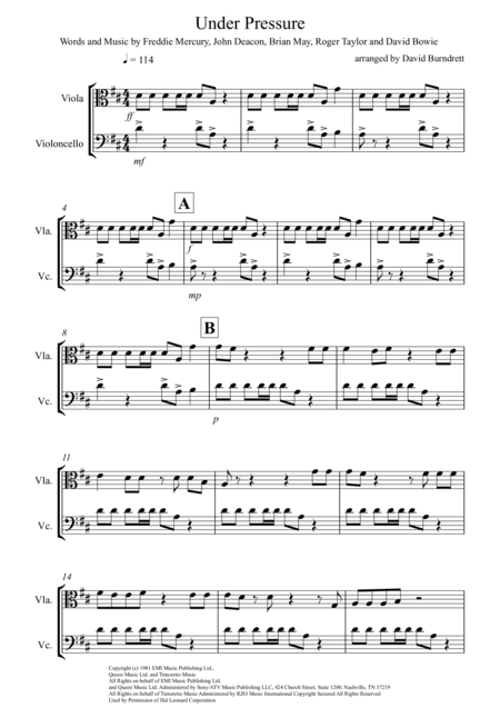 Under Pressure (arr. David Burndrett)