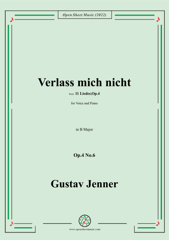 Jenner-Verlass mich nicht,in B Major,Op.4 No.6 (arr. OSM Press)