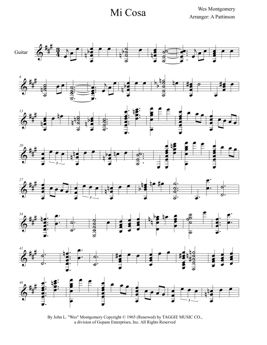 Mi Cosa (arr. Andrew Pattinson)