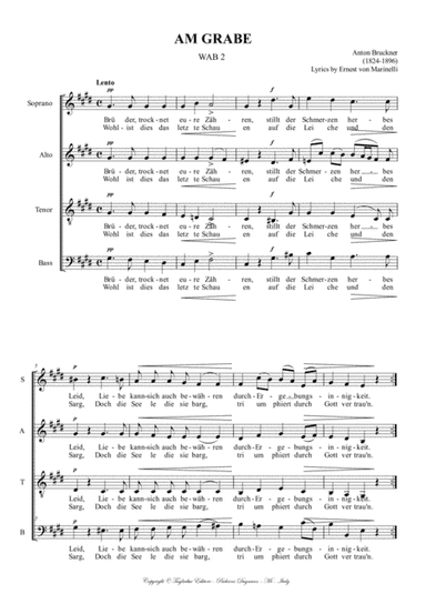 AM GRABE - WAB 2  - BRUCKNER - Arr. for SATB (arr. Renato Tagliabue)
