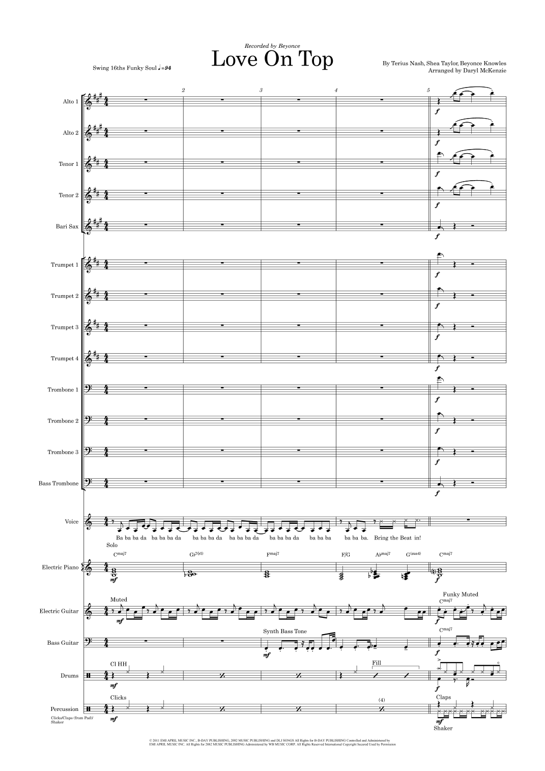Love On Top (arr. Daryl McKenzie)