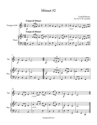 Minuet #2 (arr. Nick Lacanski)