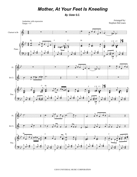 Mother At Your Feet Is Kneeling (arr. Stephen DeCesare)