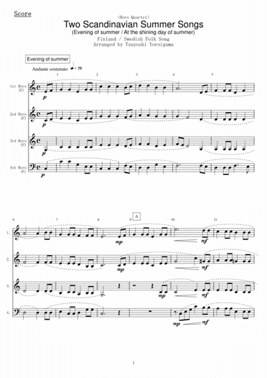 Two Scandinavian Summer Songs (arr. Tsuyoshi Yoroiguma)