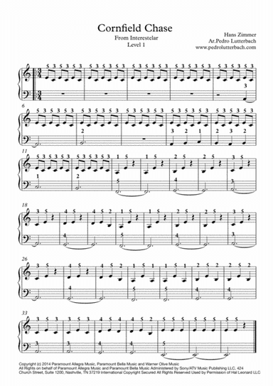 Cornfield Chase  from the Paramount Pictures film INTERSTELLAR (arr. Pedro Lutterbach)