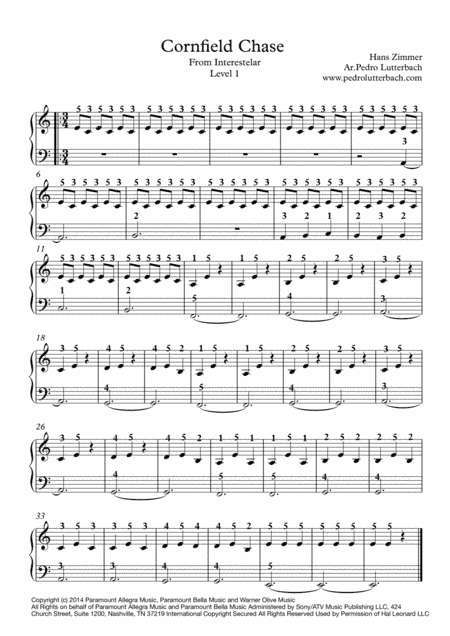 Cornfield Chase  from the Paramount Pictures film INTERSTELLAR (arr. Pedro Lutterbach)