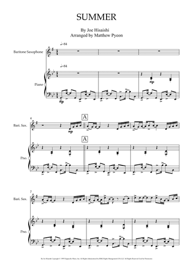 Summer (arr. Matthew pyeon)
