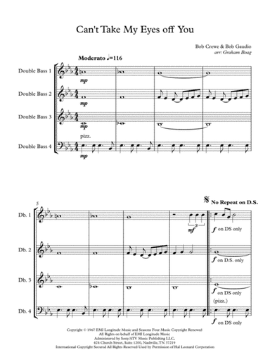 Can't Take My Eyes Off Of You (arr. Graham Boag)