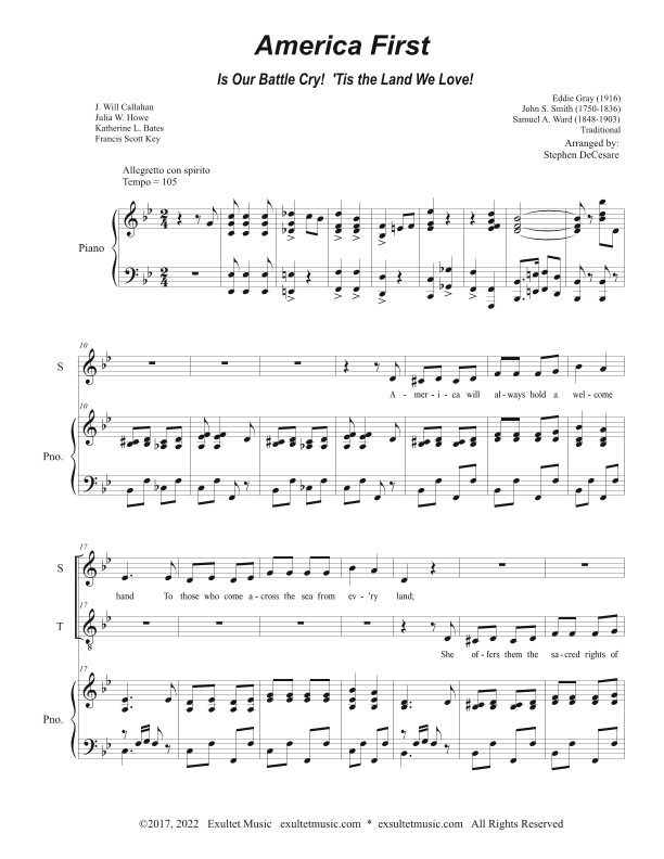America First (Duet for Soprano and Tenor solo) (arr. Stephen DeCesare)