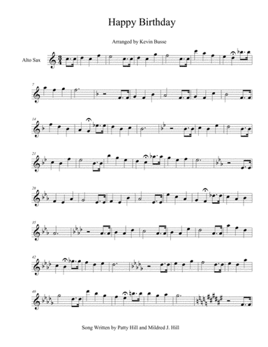 Happy Birthday (Easy key of C) - Alto Sax (arr. Kevin Busse)