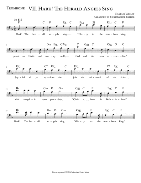 Hark! The Herald Angles Sing for Trombone (arr. Christopher Esther)