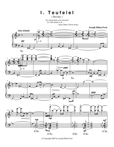 Drei Satanische Skizzen ("Three Satanic Sketches") for piano solo