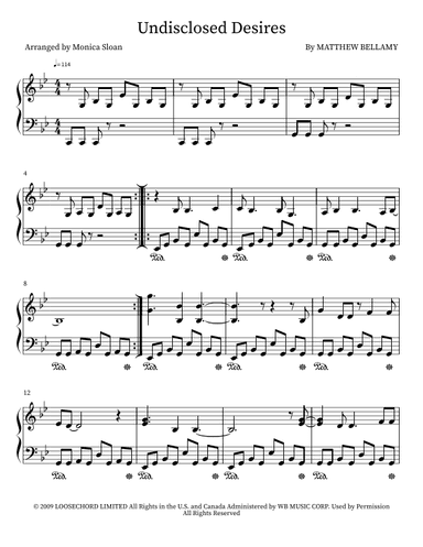 Undisclosed Desires (arr. M. Sloan)