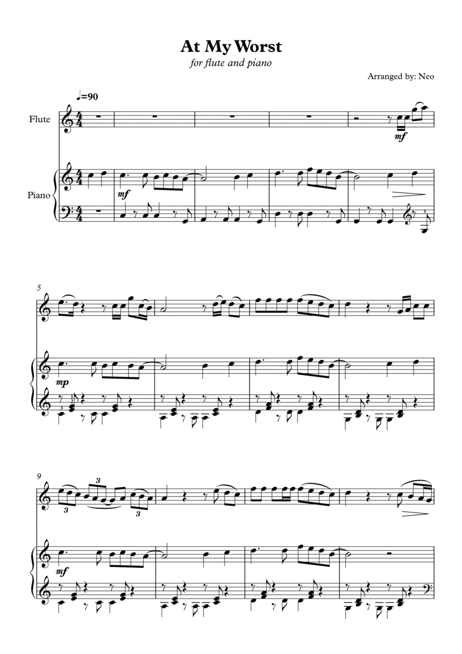 At My Worst (arr. Neo)