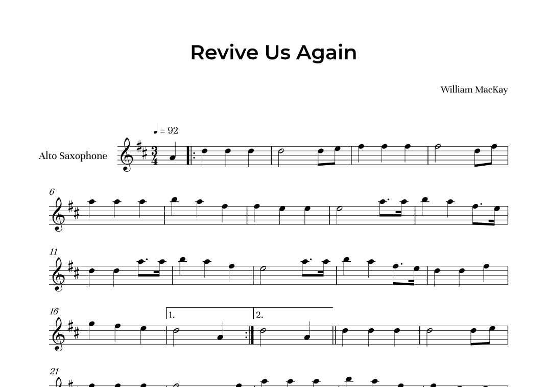 Revive Us Again (arr. Alliance Edition)
