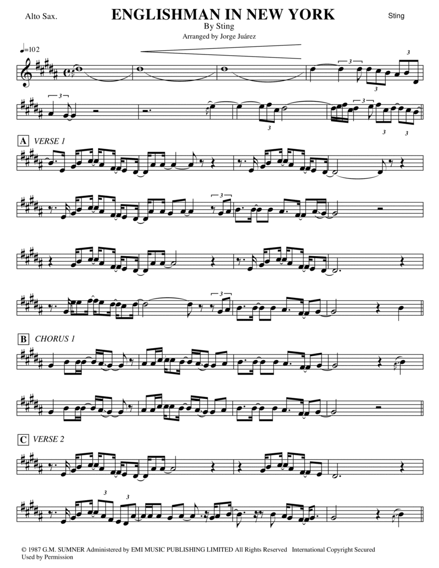 Englishman In New York (arr. Georgie Guitar)