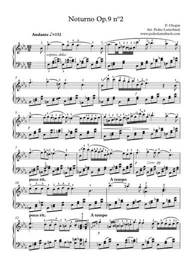 Nocturne Op.9 nº2 Chopin (arr. Pedro Lutterbach)