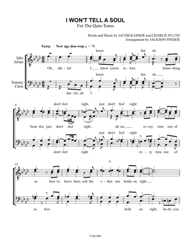 I Won't Tell A Soul (arr. Jackson Pinder)