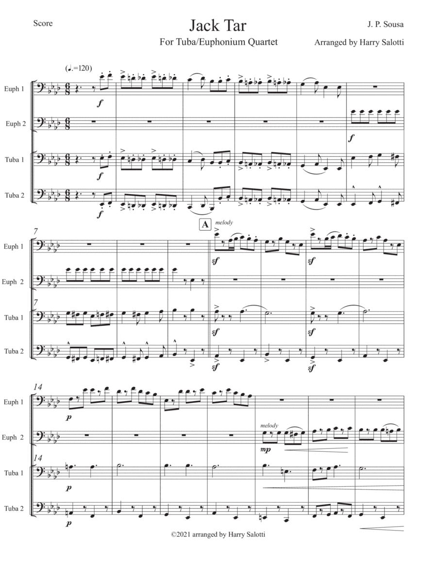Jack Tar Arranged for Tuba/Euphonium Quartet (arr. Harry Salotti)