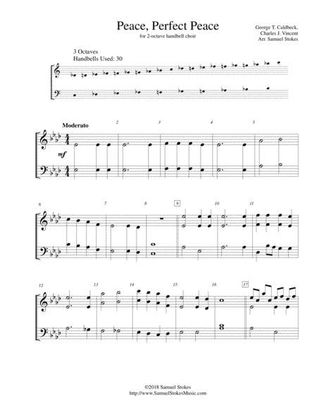 Peace, Perfect Peace - for 3-octave handbell choir (arr. Samuel Stokes)