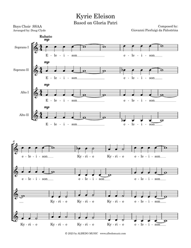 Kyrie Eleison Boys Choir SSAA (arr. Doug Clyde)