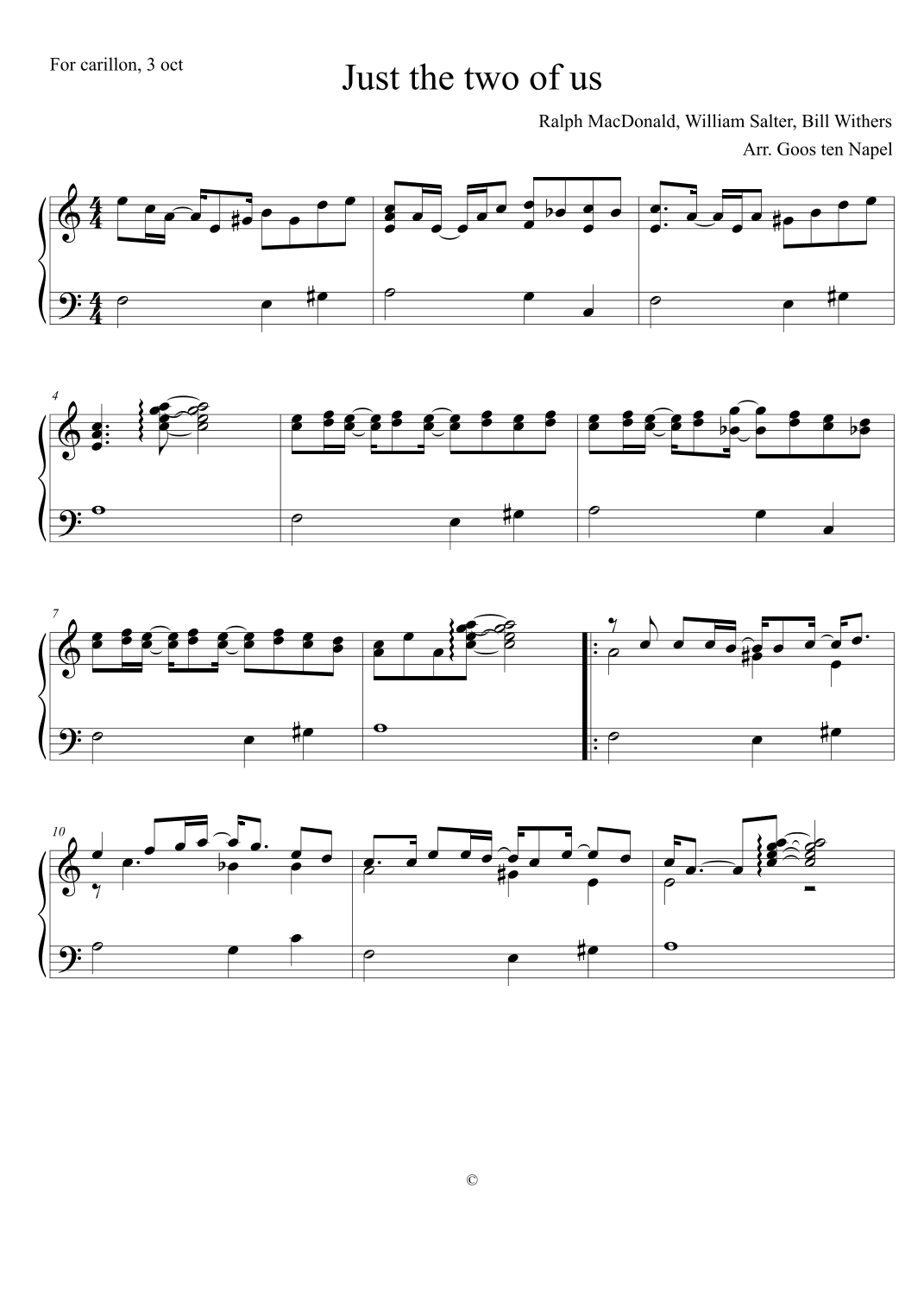 Just The Two Of Us (arr. Goos ten Napel)