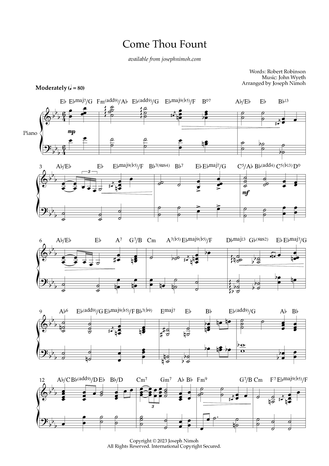 Come Thou Fount (arr. Joseph Nimoh)