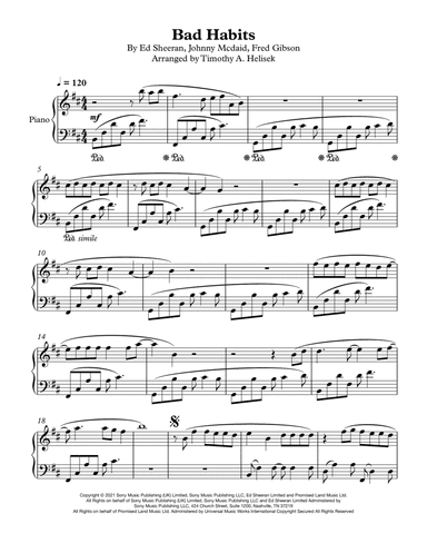 Bad Habits (arr. Timothy A. Helisek)