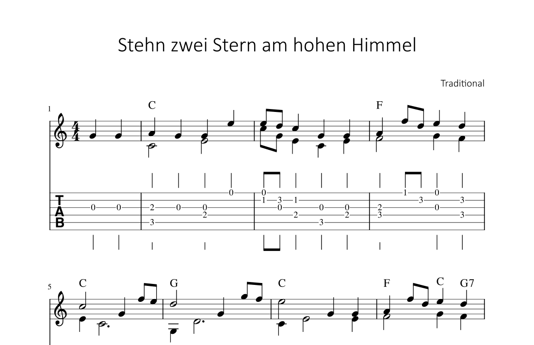 Stehen zwei Stern am hohen Himmel (arr. Bettina Schipp)
