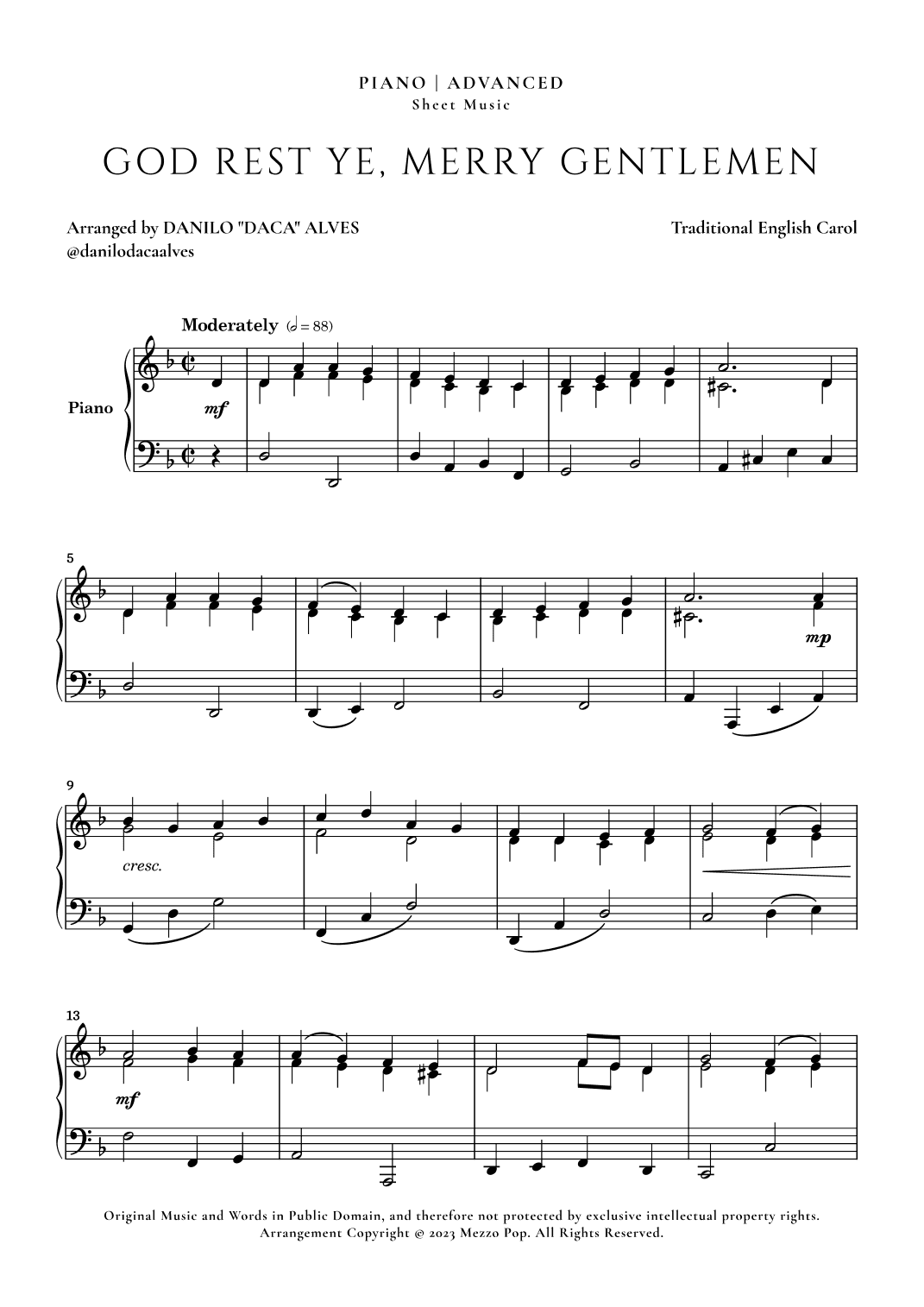 God Rest Ye Merry Gentlemen (arr. Danilo "Daca" Alves)