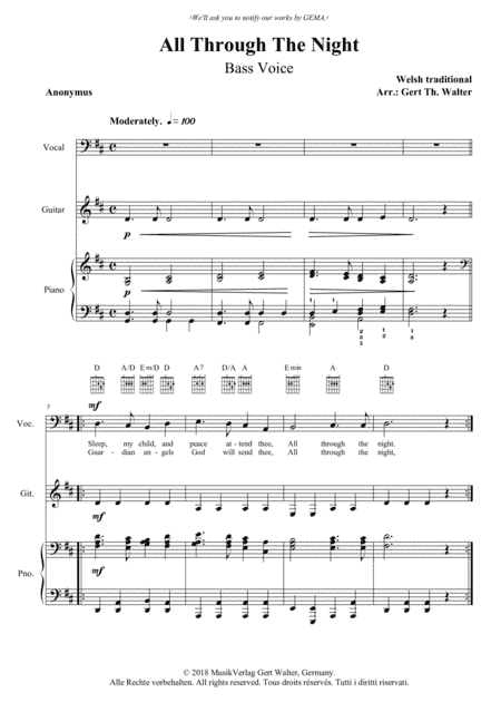 All Through The Night (arr. Gert Th. Walter)