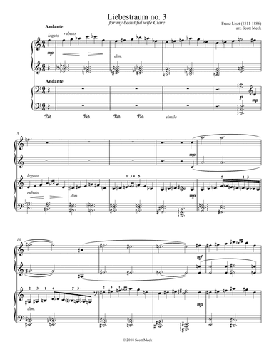 Liebestraum no. 3 (Piano 4-hands) (arr. Scott Meek)