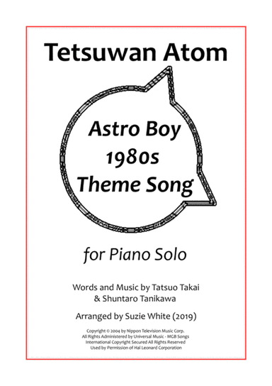Tetsuwan Atom (astro Boy Atom) (arr. Suzie White)