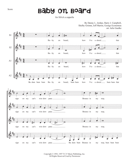 Baby On Board (arr. Julie Gaulke)