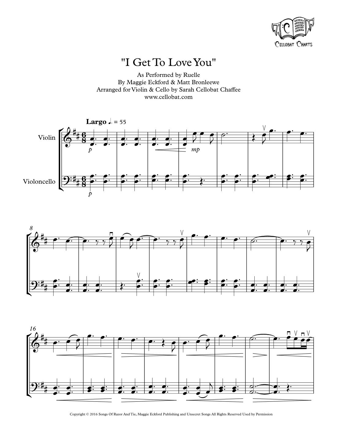 I Get To Love You (arr. Sarah Cellobat Chaffee)