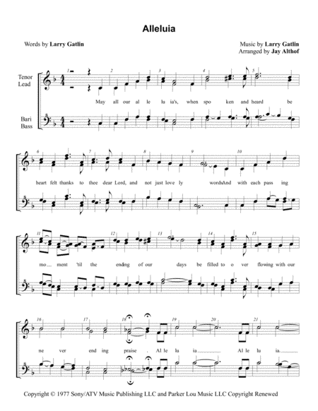 Alleluia (arr. Jay Althof)