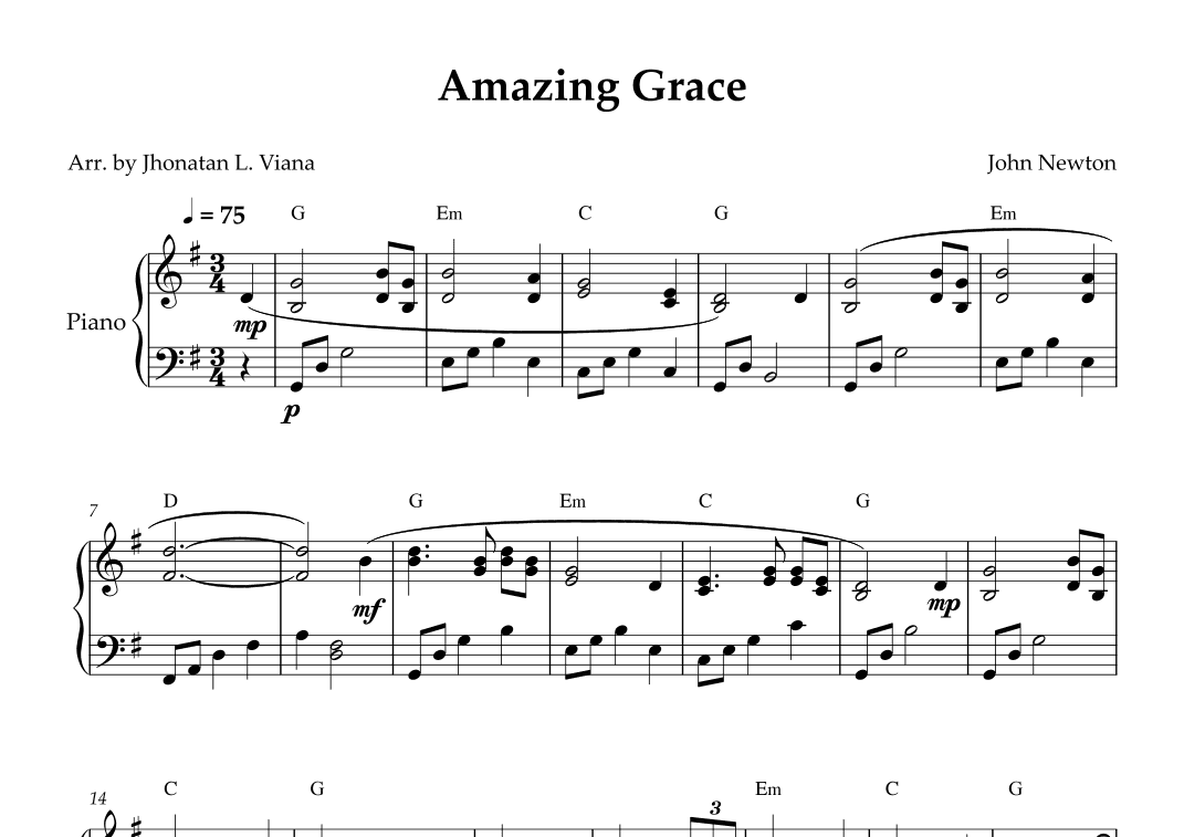 Amazing Grace (arr. Jhonatan Lucio Viana)