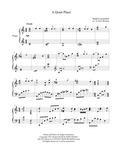 A Quiet Place (arr. Rick Barham)