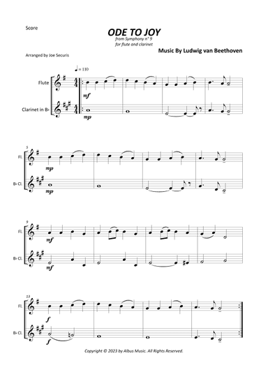 Ode To Joy (arr. Joe Securis)