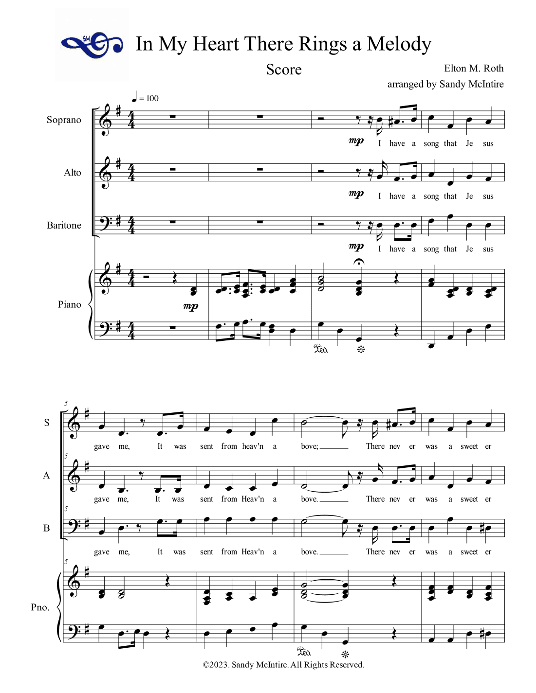 In My Heart There Rings a Melody (arr. Sandy McIntire)