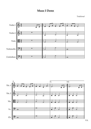 String Quintet - Muss I Denn (Easy) (arr. Wesley S. SIlva)