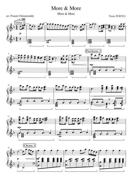 More & More (arr. Pranati Chintamreddy)