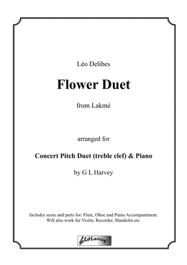 Flower Duet for Concert Pitch Duet (treble clef) & Intermediate Piano (arr. G L Harvey)