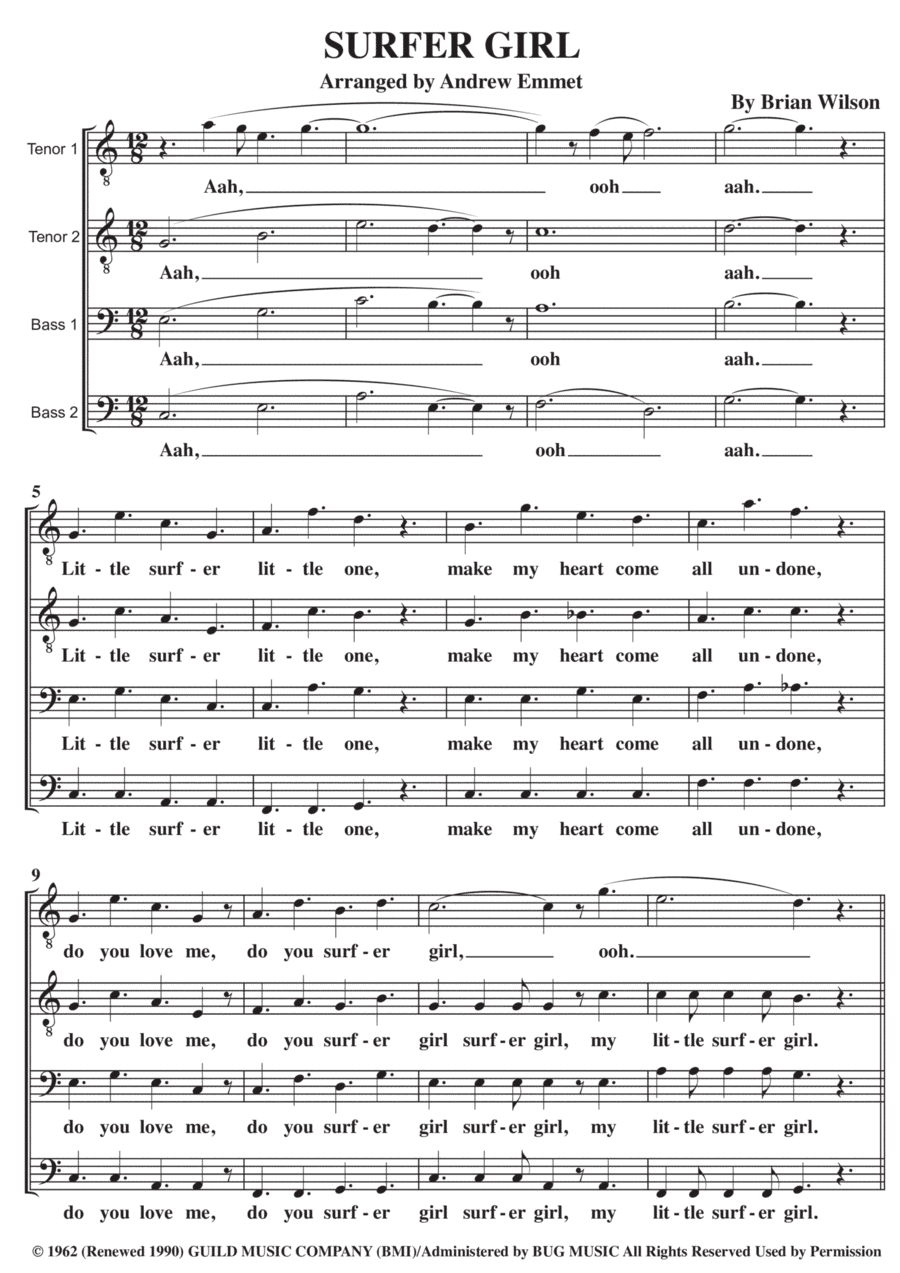 Surfer Girl (arr. Andrew Emmet)