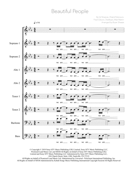 Beautiful People (arr. Bryan Sharpe)