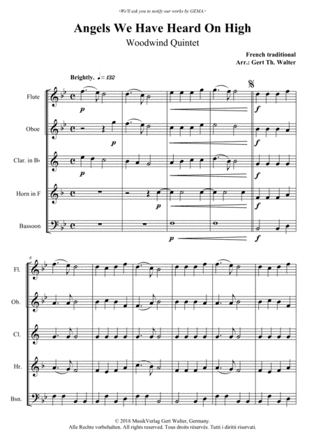 Angels We Have Heard On High (arr. Gert Th. Walter)