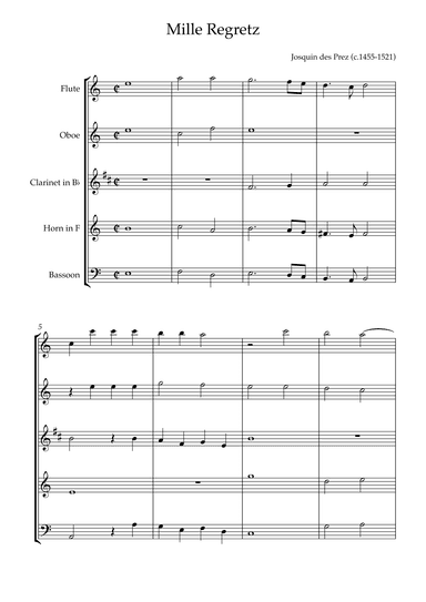 Mille Regretz (arr. Karen Gueiros)