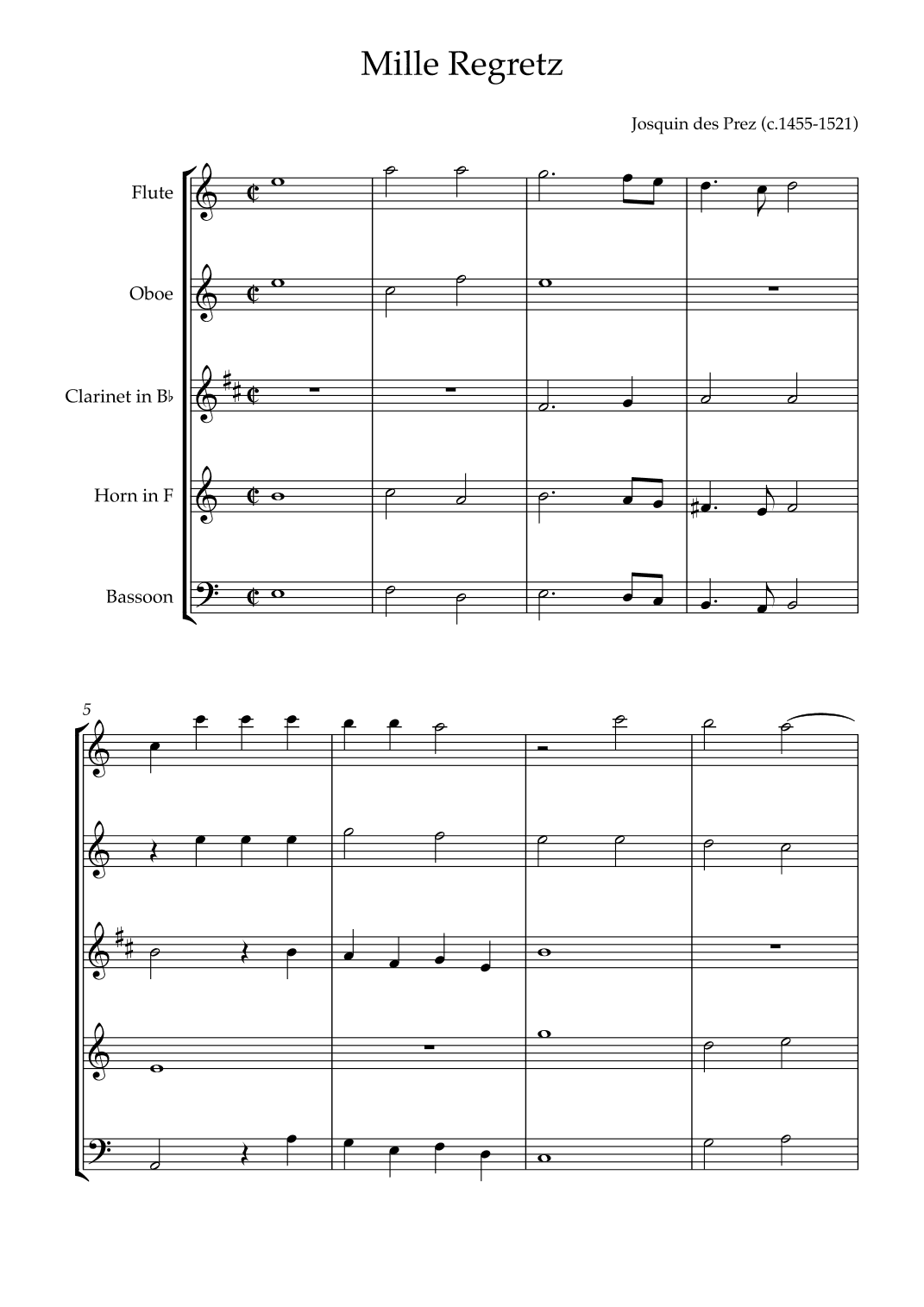 Mille Regretz (arr. Karen Gueiros)